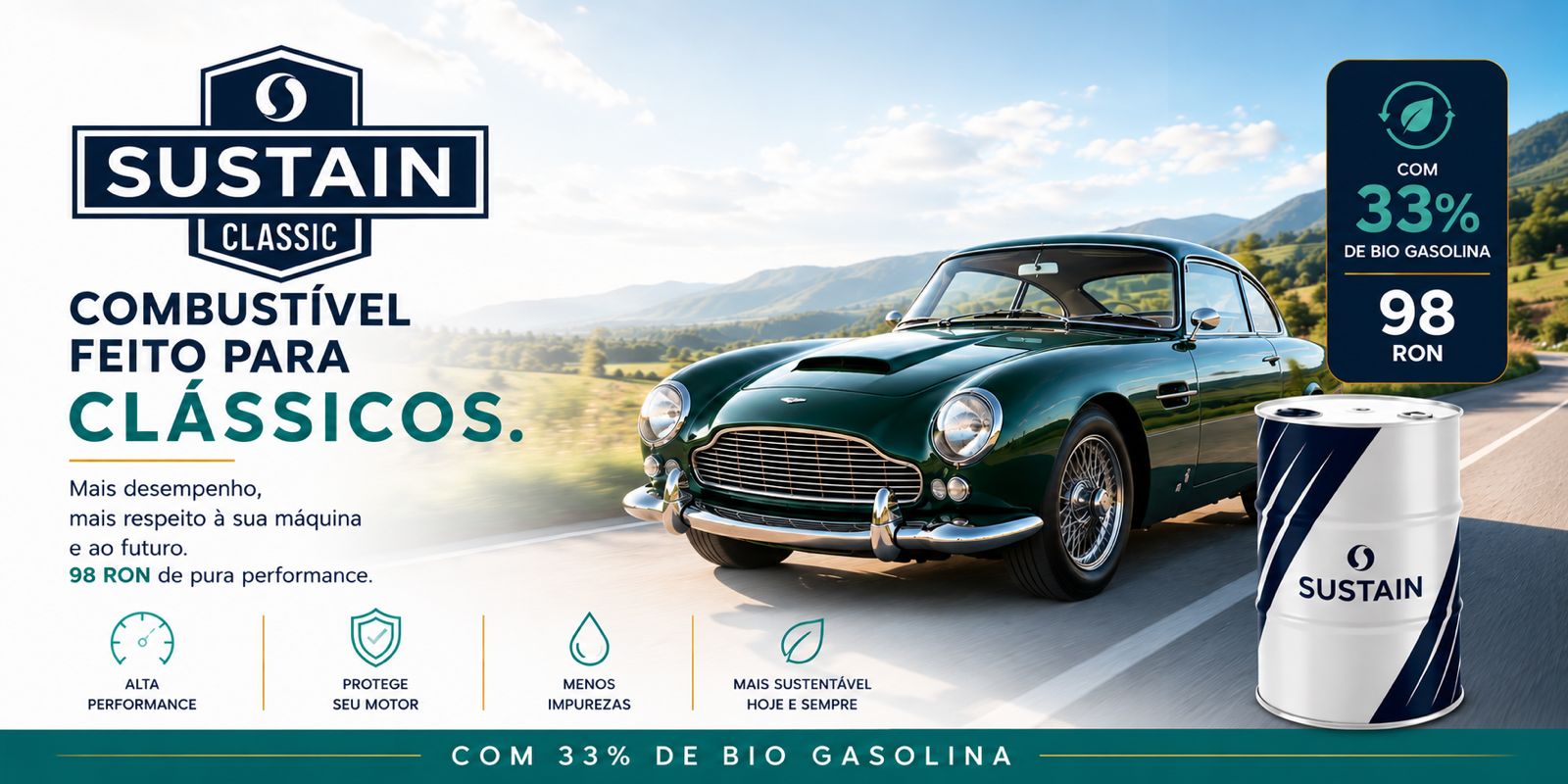Gasolina Sustain Classic - 33% de Bio Gasolina - 98 RON